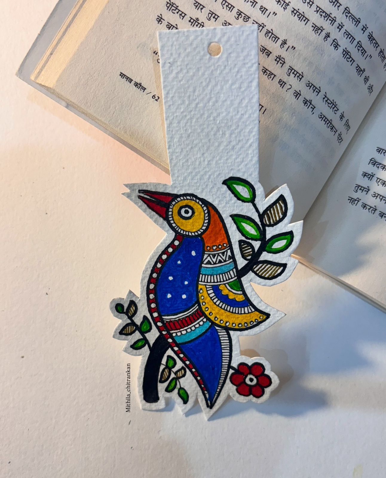 Colourful bird cutout Bookmark