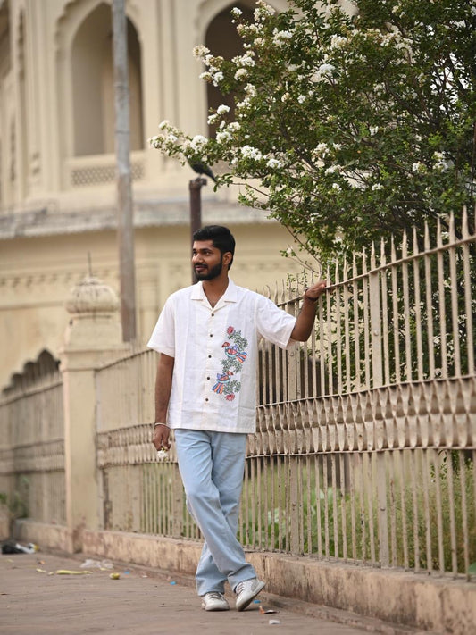 MADHUBAN madhubani handpainted cotton shirt