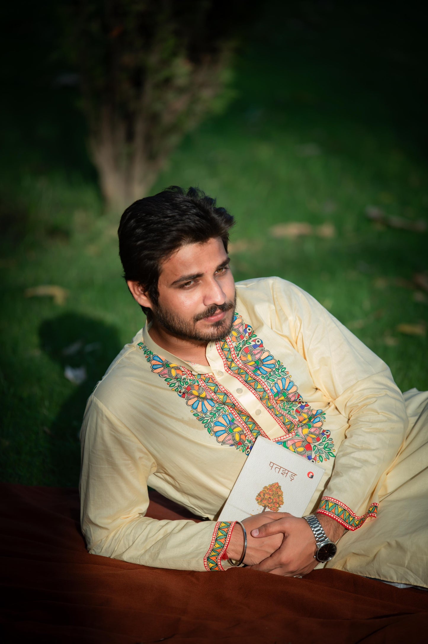Mayuri handpainted men’s cotton kurta