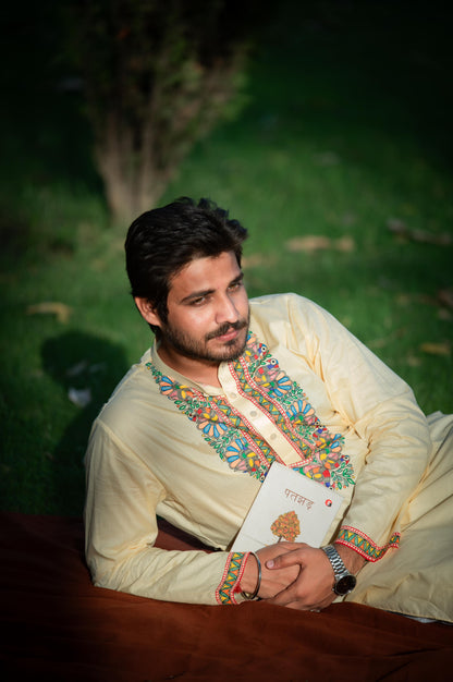 Mayuri handpainted men’s cotton kurta