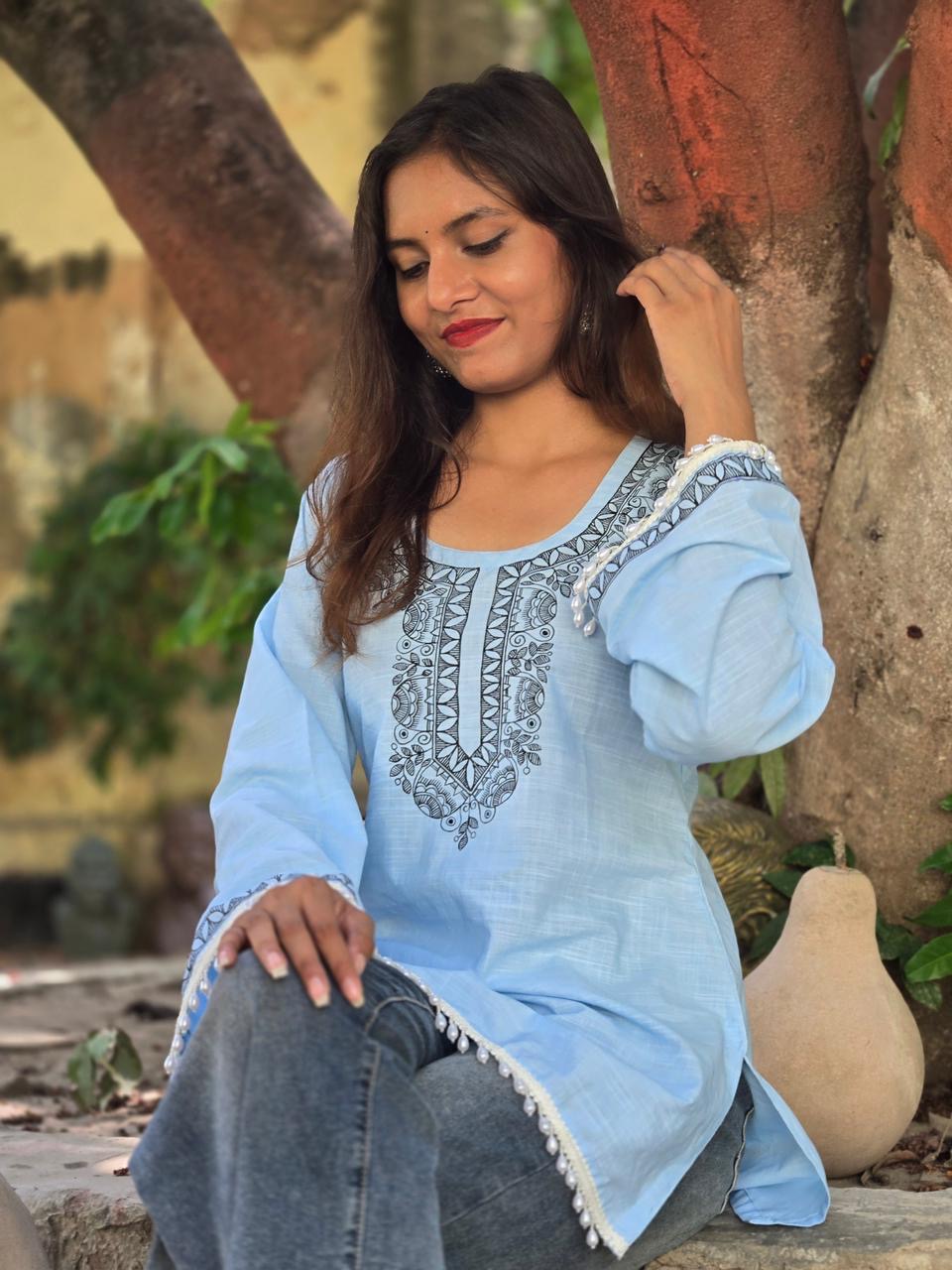 PRAKRITI madhubani handpainted cotton kurti