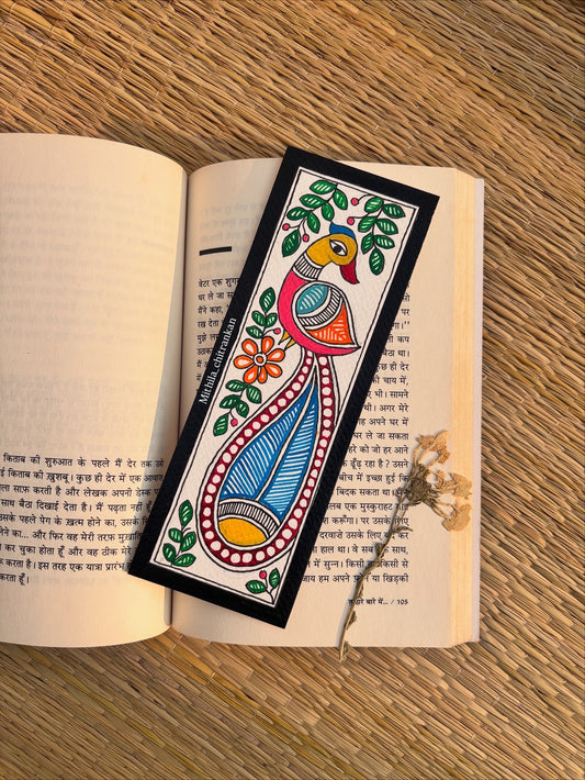 Peacock Madhubani handpainted Bookmark
