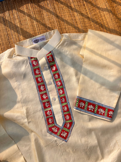 VARMALA madhubani handpainted tussar silk kurta