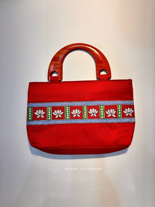 Lotus motif hand bag
