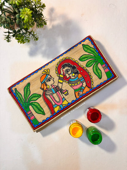 Sindoordan hand painted silk clutch