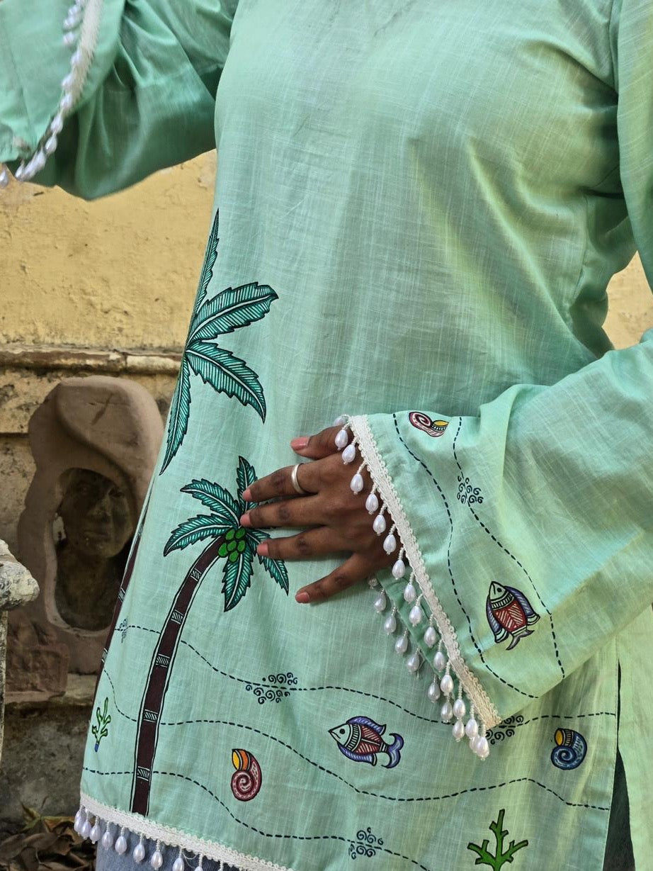 TARANG Madhubani handpainted short kurti