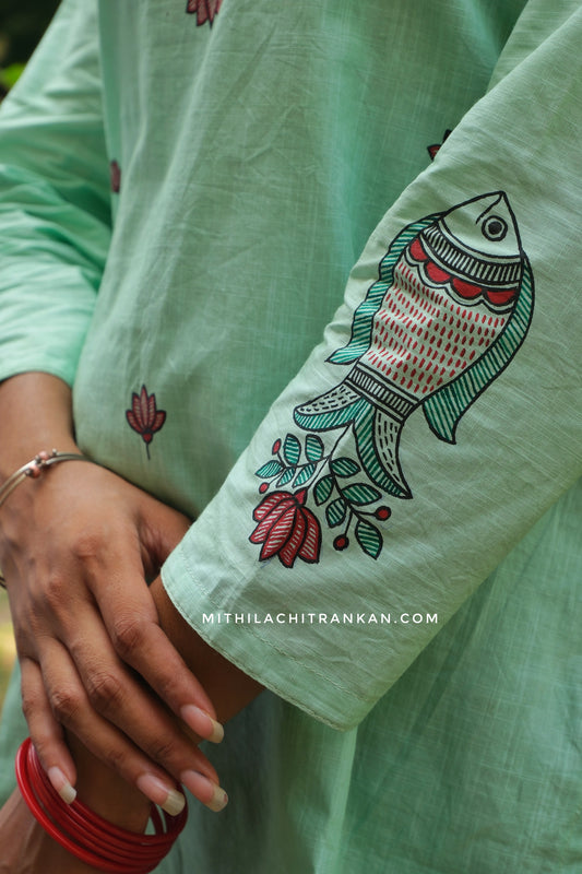 MINAKSHI Madhubani handpainted short kurti