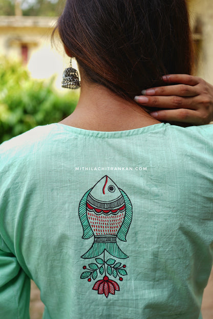 MINAKSHI Madhubani handpainted short kurti