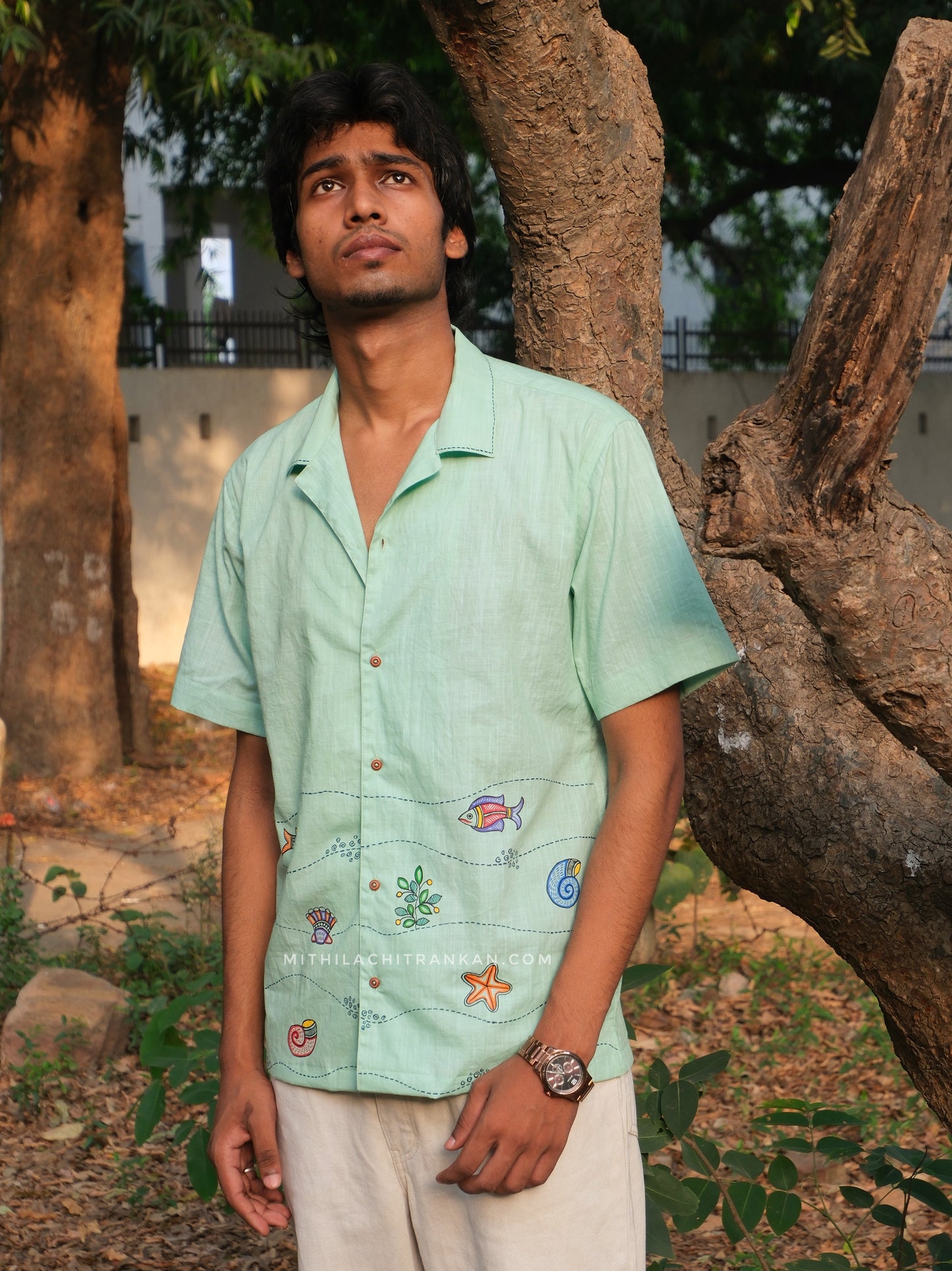 TARANG Madhubani handpainted cotton shirt