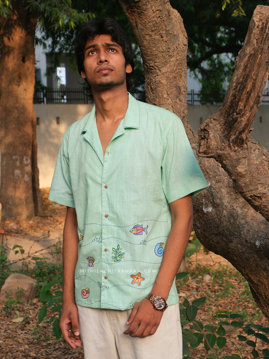 TARANG Madhubani handpainted cotton shirt
