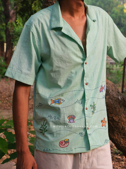 TARANG Madhubani handpainted cotton shirt