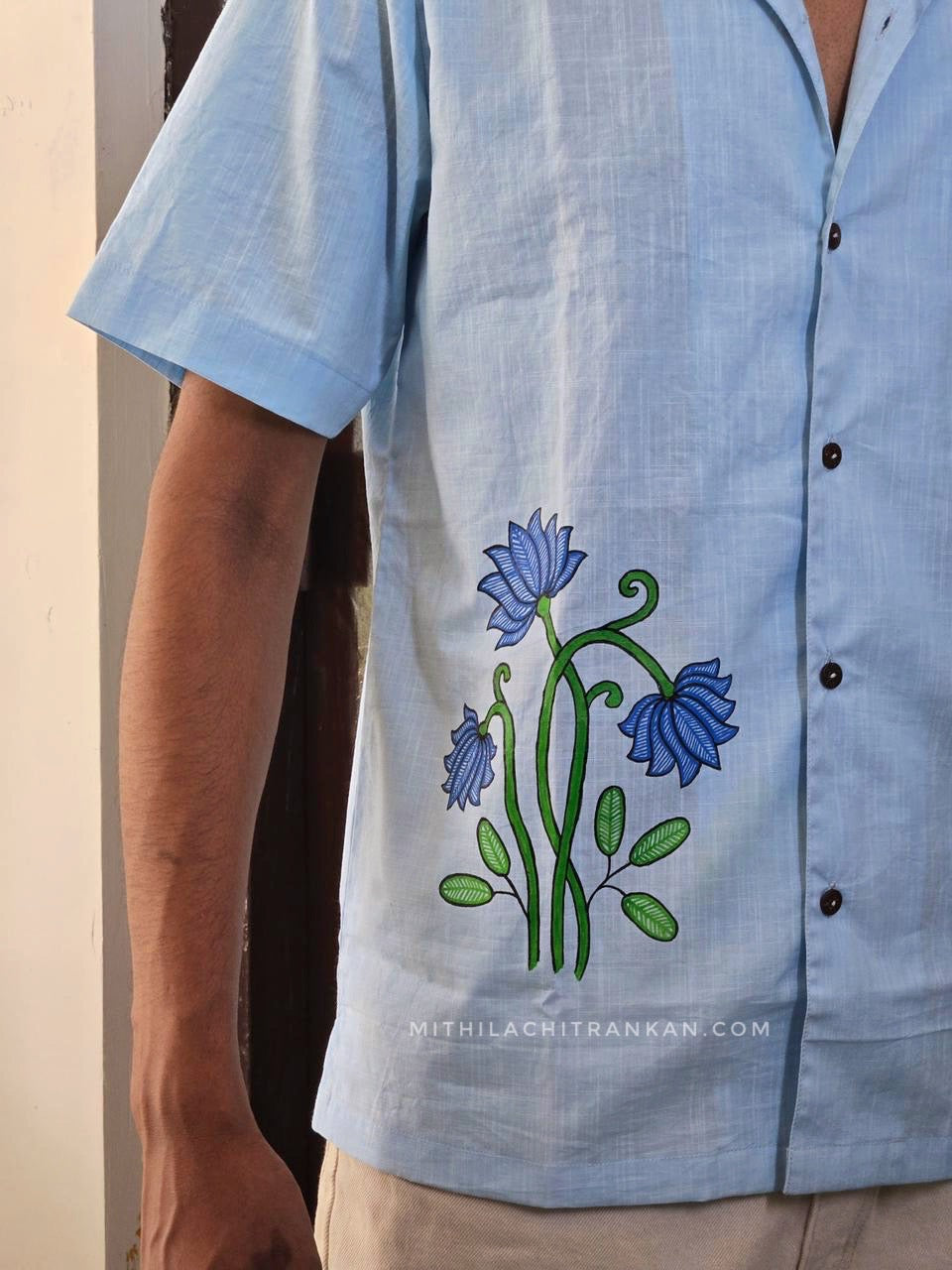 NEEL KAMAL Madhubani handpainted cotton shirt