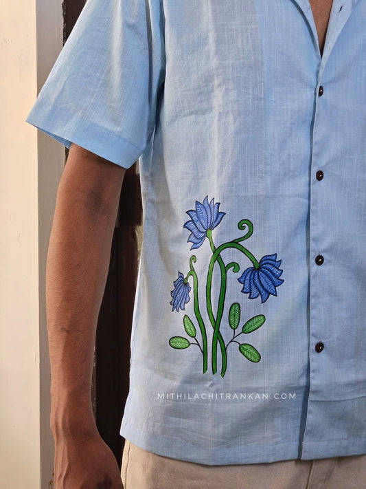 NEEL KAMAL Madhubani handpainted cotton shirt