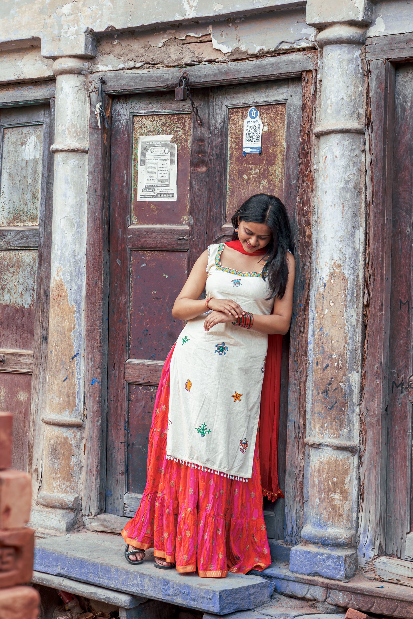 MADHURIMA Madhubani handpainted Cotton Kurti