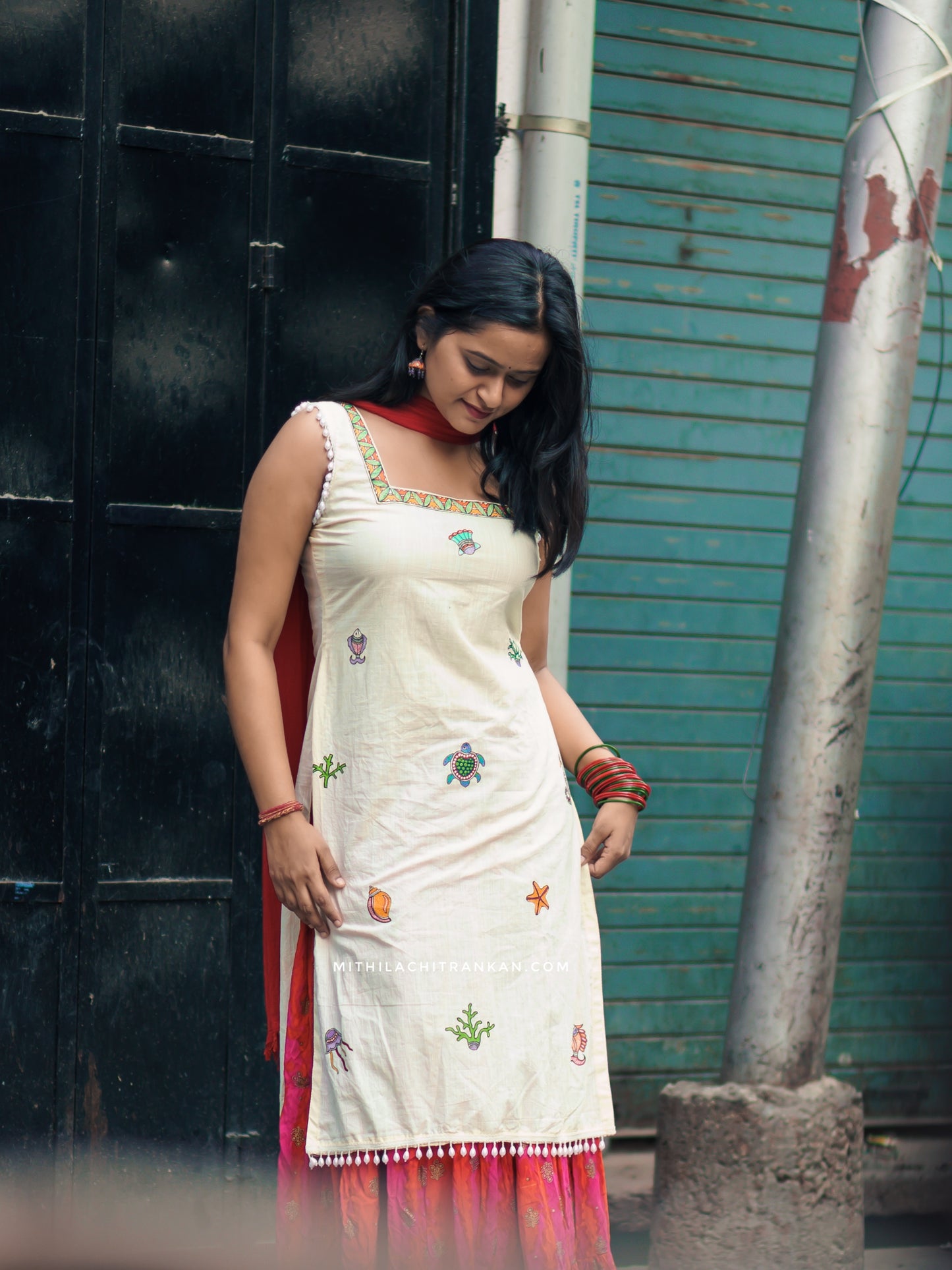 MADHURIMA Madhubani handpainted Cotton Kurti