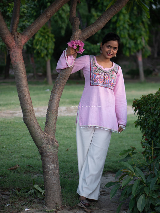 RADHIKA Madhubani hand painted cotton kurti