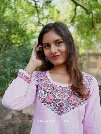 MADHURYA madhubani hand painted cotton kurti