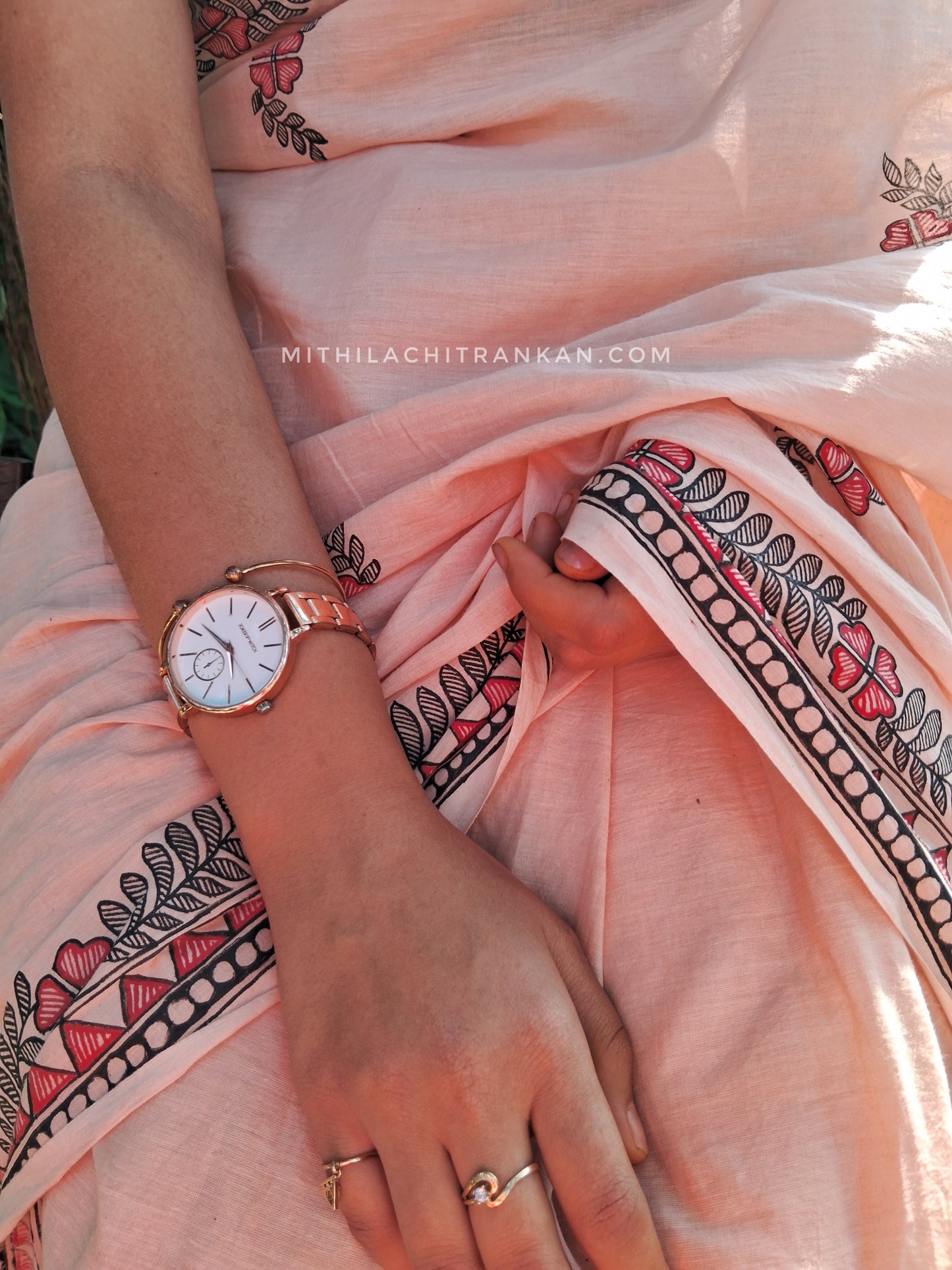 Blush Pink Madhubani Saree