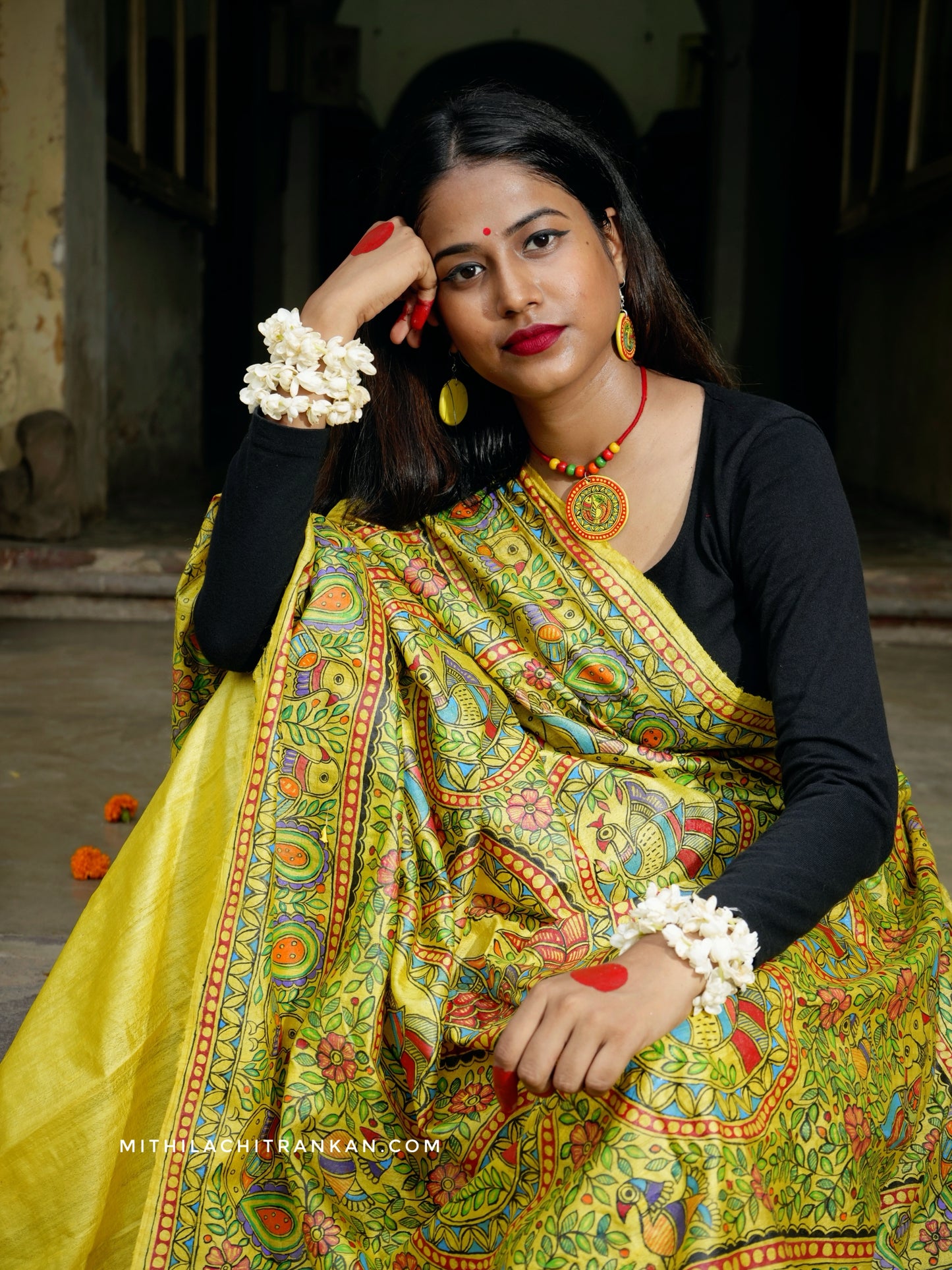 PITAMBARI handpainted tussar silk saree