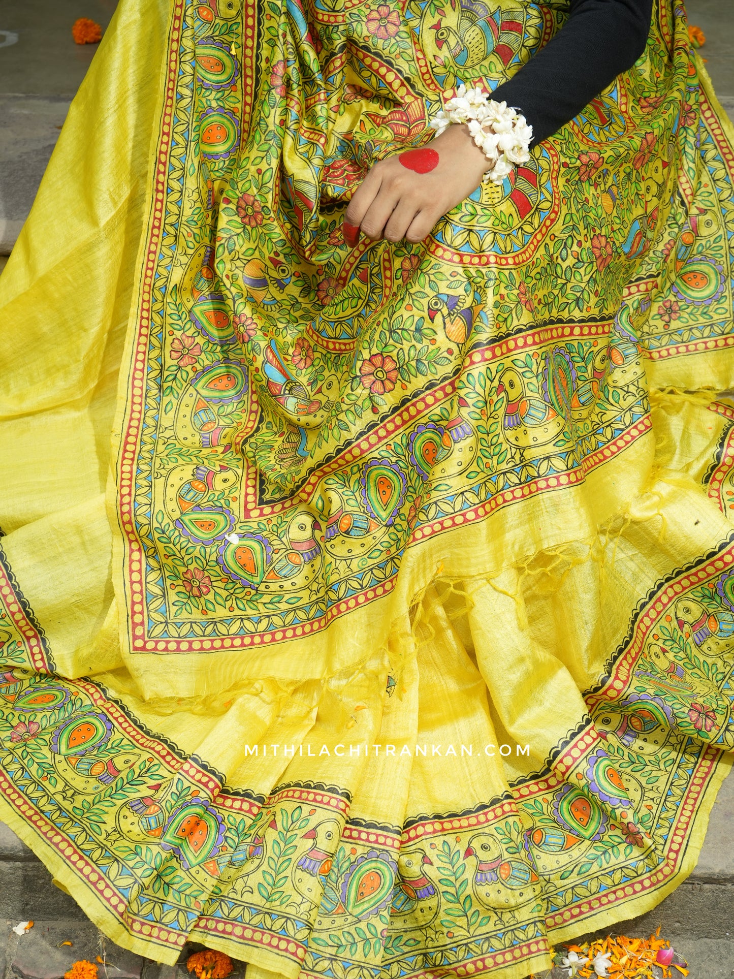 PITAMBARI handpainted tussar silk saree