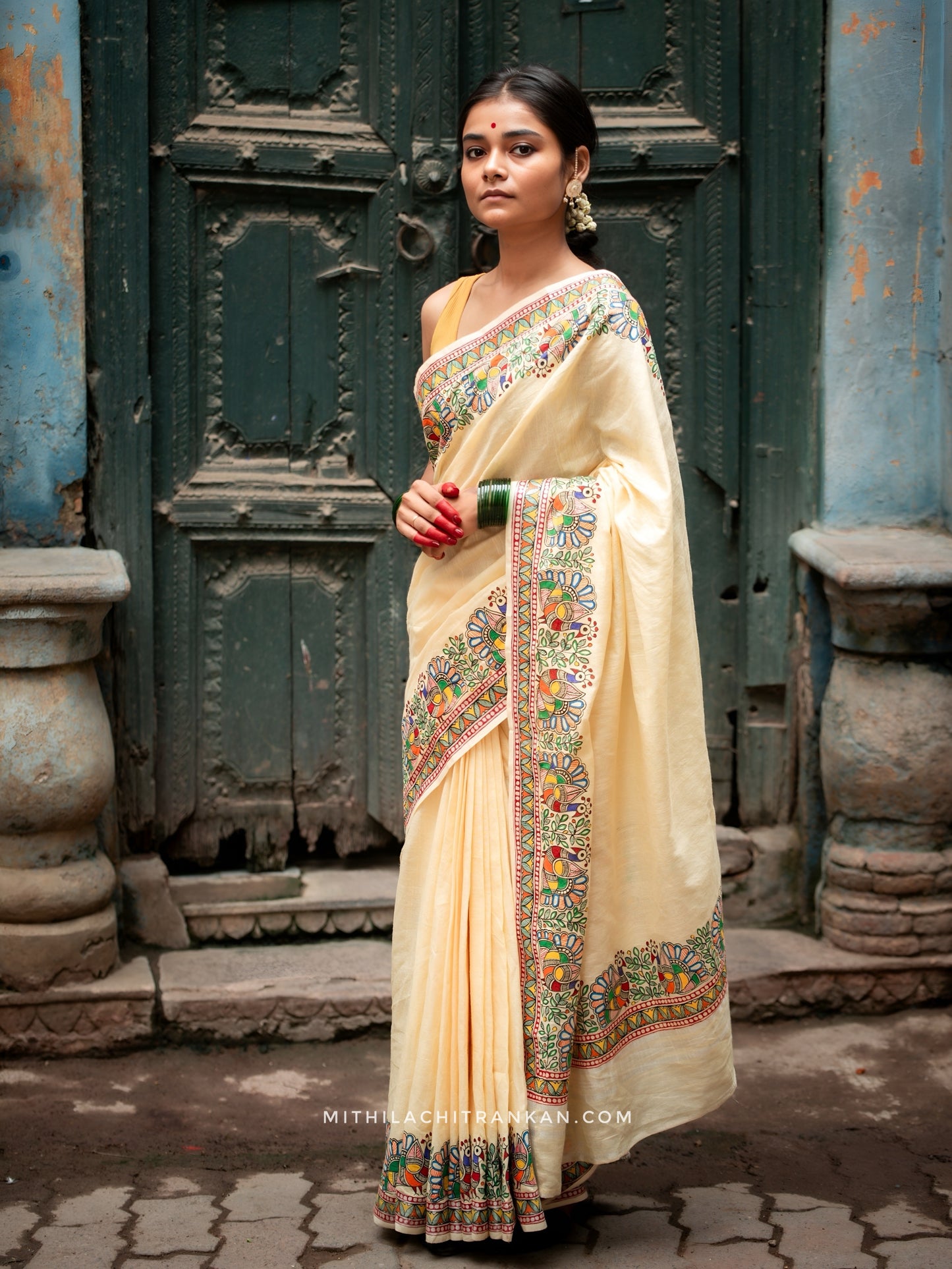 MAYURI handpainted chanderi silk saree