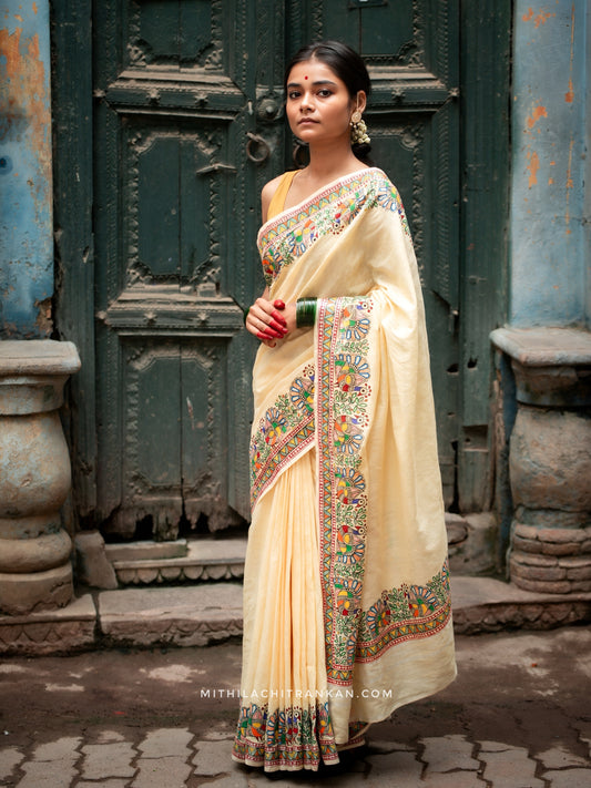MAYURI handpainted chanderi silk saree