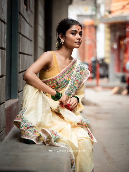 MAYURI handpainted chanderi silk saree