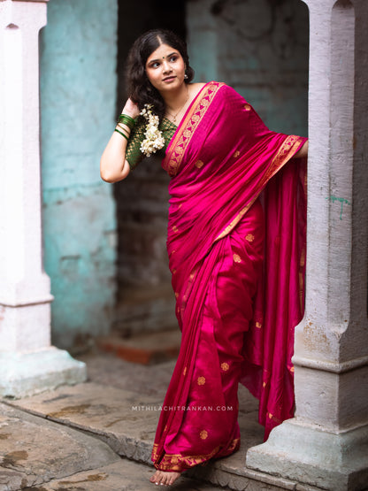 SHRAVANI handpainted chanderi silk saree