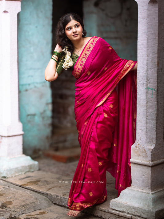 SHRAVANI handpainted chanderi silk saree
