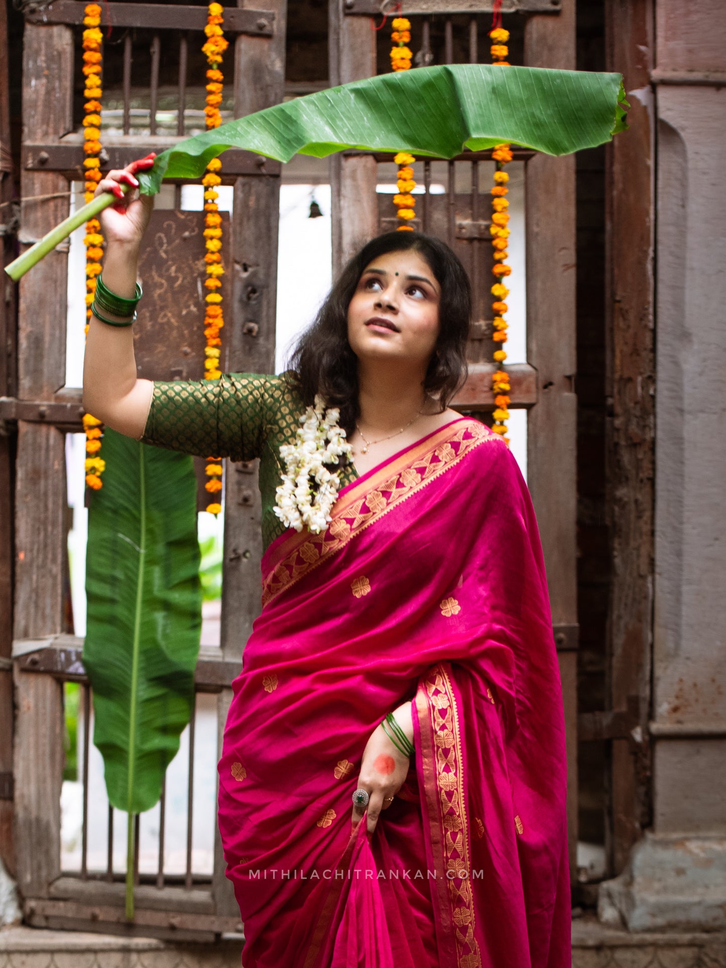 SHRAVANI handpainted chanderi silk saree