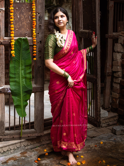 SHRAVANI handpainted chanderi silk saree