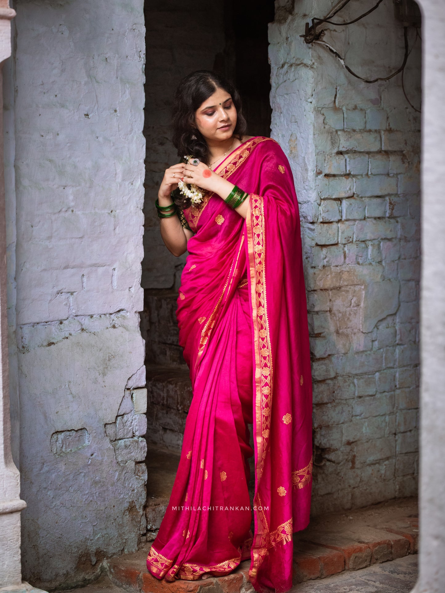 SHRAVANI handpainted chanderi silk saree