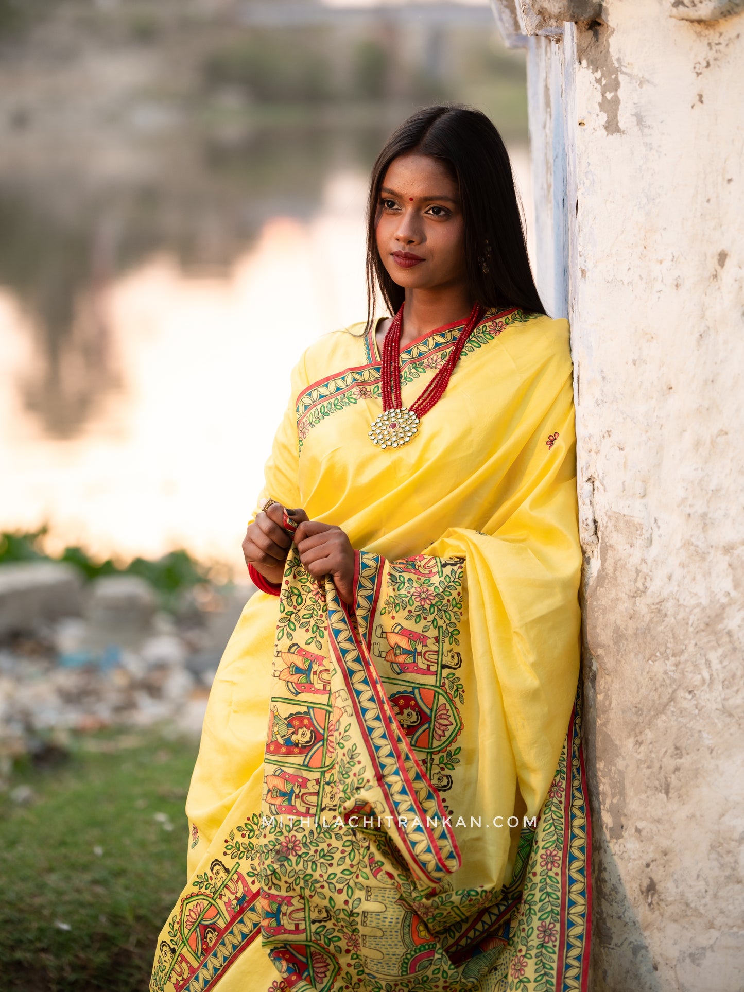 DOLI KAHAR handpainted katan silk saree