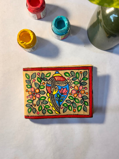 Narayan mithila handpainted silk wallet