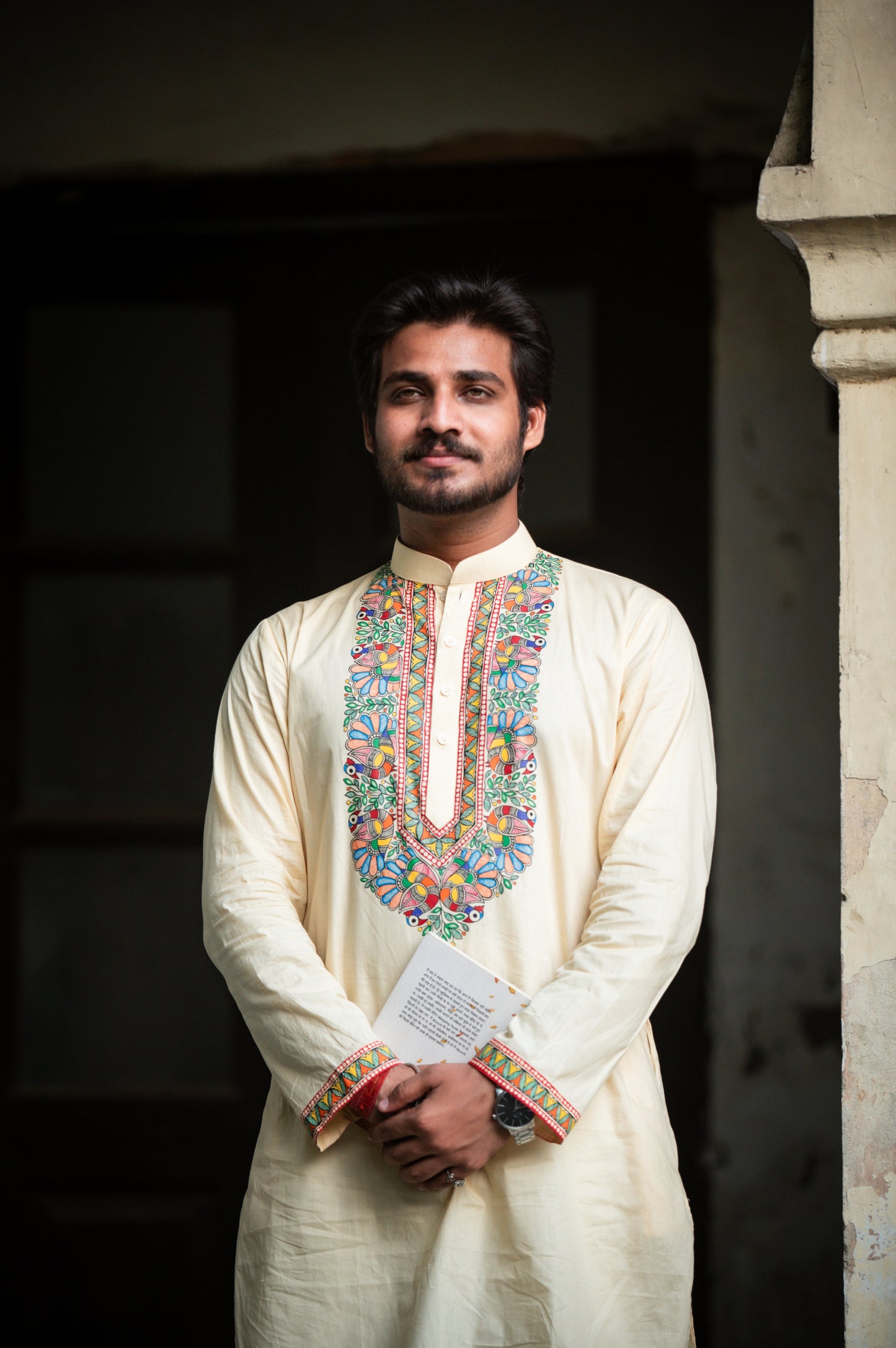 Mayuri handpainted men’s cotton kurta