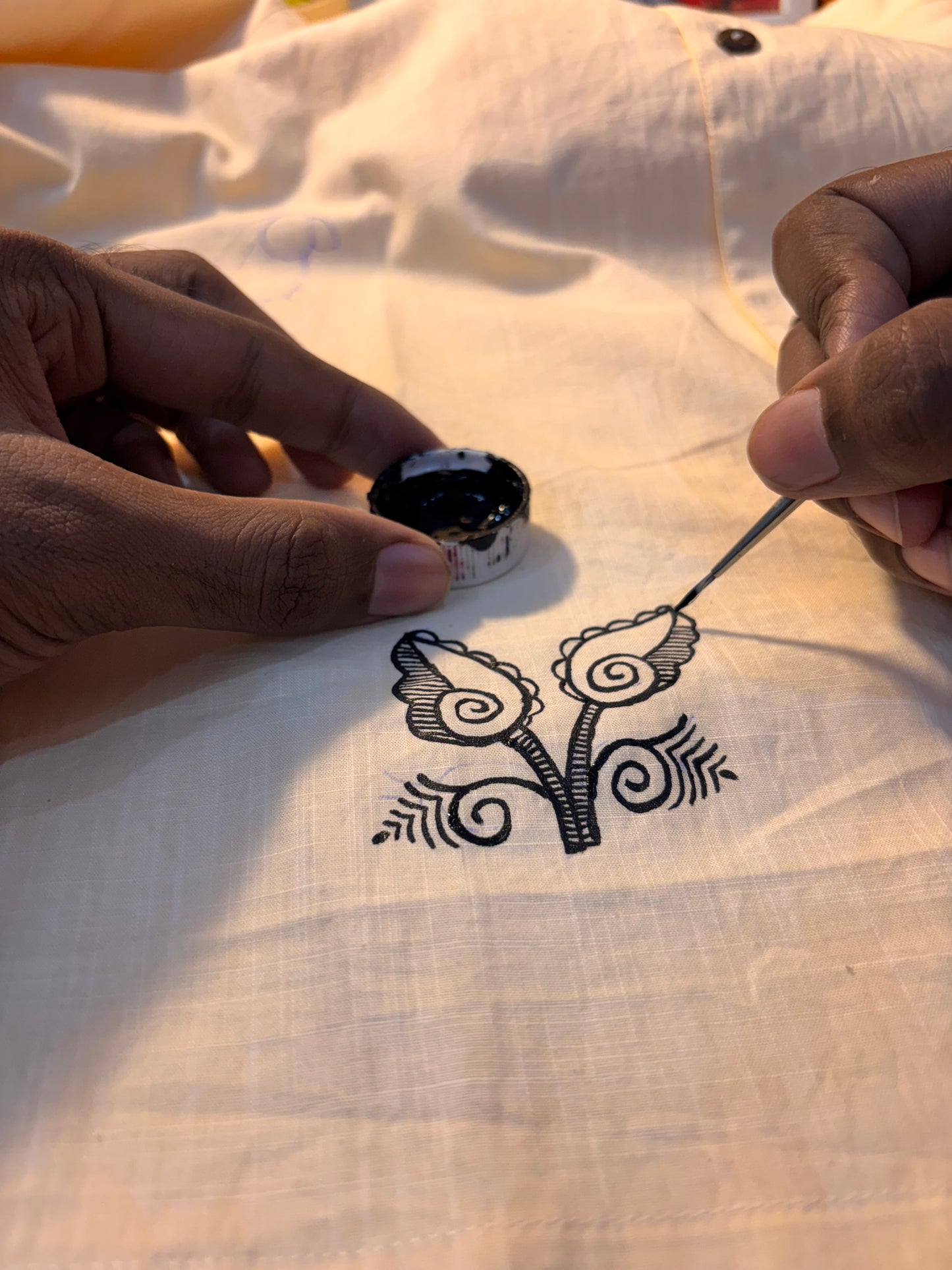 GODNA MOTIFS hand painted shirt