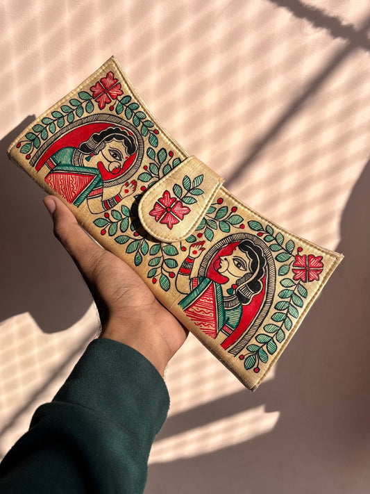 Malin handpainted silk clutch